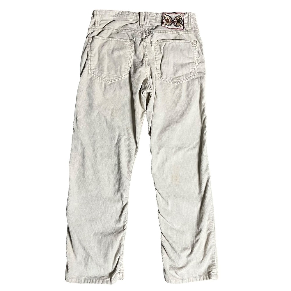 Robert Graham Mens Corduroy Pants Beige Straight Leg 5 Pocket 30x28